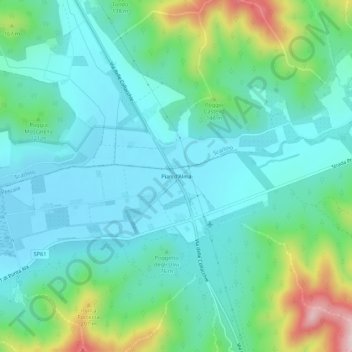 Carte topographique Pian d'Alma, altitude, relief