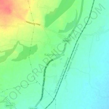 Carte topographique Kalanthapanai, altitude, relief