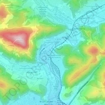 Carte topographique Diemlach, altitude, relief