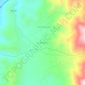Carte topographique La Buitrera, altitude, relief