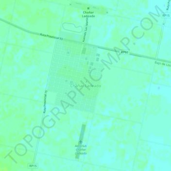 Carte topographique Chañar Ladeado, altitude, relief