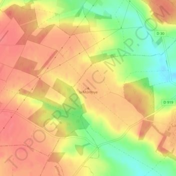 Carte topographique la Montoye, altitude, relief