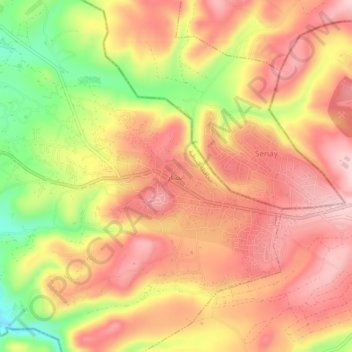 Carte topographique Insar, altitude, relief