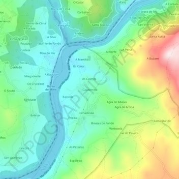 Carte topographique Casdemiro, altitude, relief