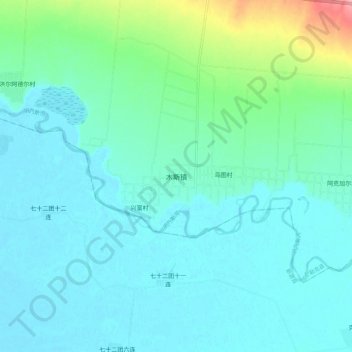 Carte topographique 木斯镇, altitude, relief
