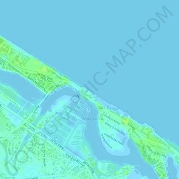 Carte topographique Cua Dai, altitude, relief