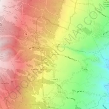 Carte topographique Fornazzo, altitude, relief
