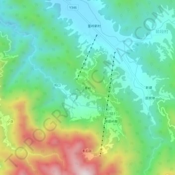 Carte topographique 篁岭, altitude, relief