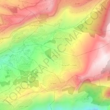 Carte topographique Hosna, altitude, relief