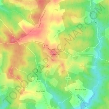 Carte topographique Gardedeuil, altitude, relief