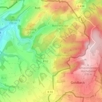 Carte topographique Hagendorf, altitude, relief