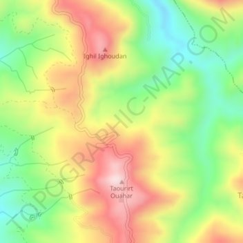 Carte topographique Ikhlidjen, altitude, relief