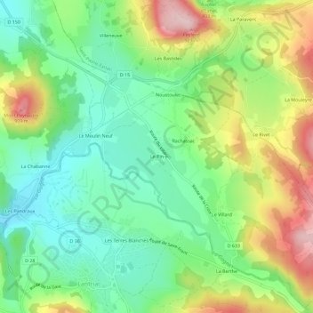 Carte topographique Le Pin, altitude, relief