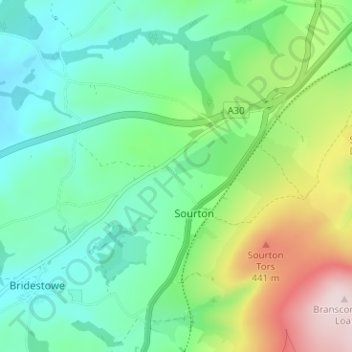 Carte topographique Forda, altitude, relief