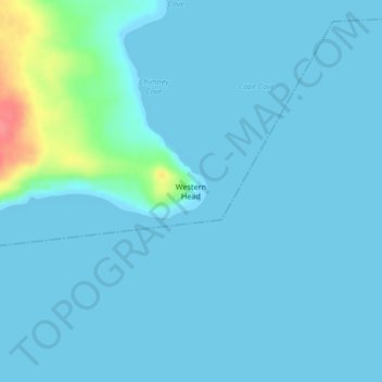 Carte topographique Western Head, altitude, relief