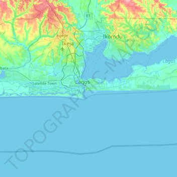 Carte topographique Victoria Island, altitude, relief