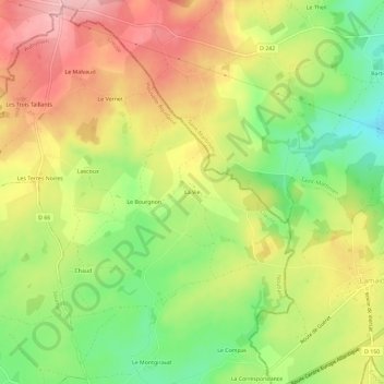 Carte topographique La Vie, altitude, relief