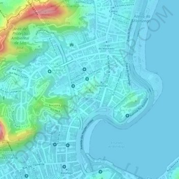 Carte topographique Morro Azul, altitude, relief