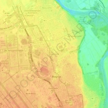 Carte topographique Grand-Noble, altitude, relief