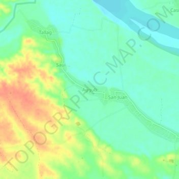 Carte topographique Aggub, altitude, relief