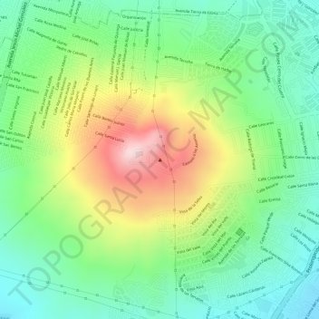 Carte topographique Cerro del Cuatro, altitude, relief