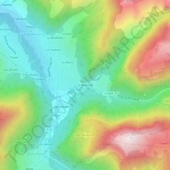 Carte topographique La Revenette, altitude, relief
