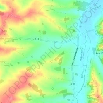 Carte topographique Plaine de la Lauze, altitude, relief