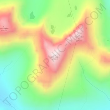 Carte topographique Midtronden, altitude, relief