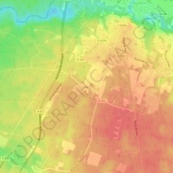 Carte topographique Jay, altitude, relief