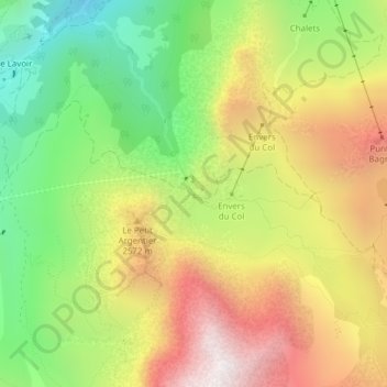 Carte topographique Pas du Roc, altitude, relief