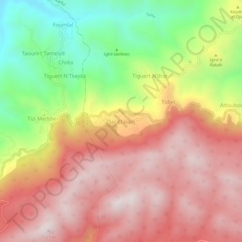 Carte topographique Dar El Hadj, altitude, relief