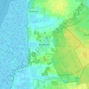 Carte topographique Berensch, altitude, relief