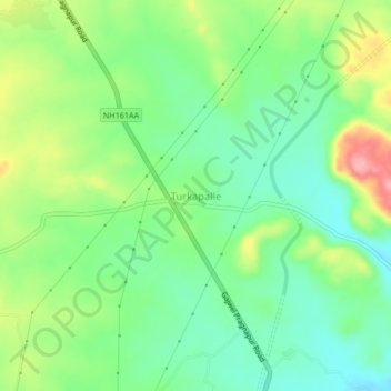 Carte topographique Turkapalle, altitude, relief