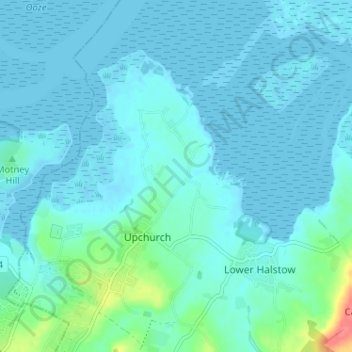 Carte topographique Wetham Green, altitude, relief