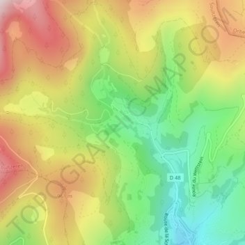 Carte topographique Hirsteren, altitude, relief