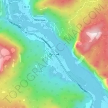 Carte topographique Rysstad, altitude, relief