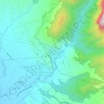 Carte topographique Ariano, altitude, relief