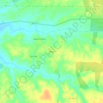 Carte topographique Olhas, altitude, relief