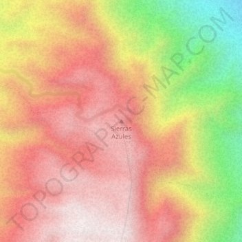 Carte topographique Sierras Azules, altitude, relief