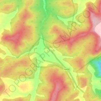 Carte topographique Chilpi, altitude, relief