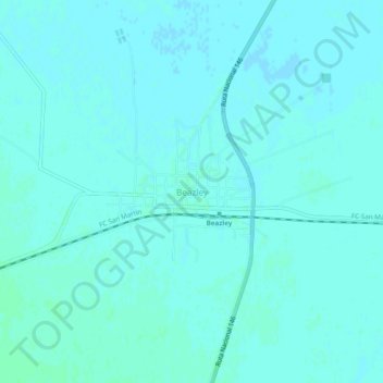Carte topographique Beazley, altitude, relief