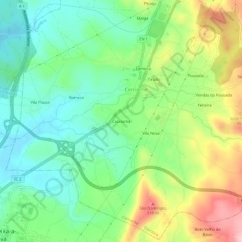Carte topographique Casconha, altitude, relief