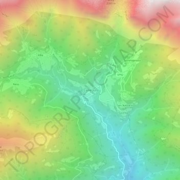 Carte topographique Camerata, altitude, relief