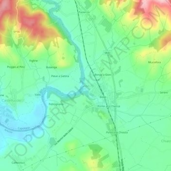 Carte topographique Giovi, altitude, relief