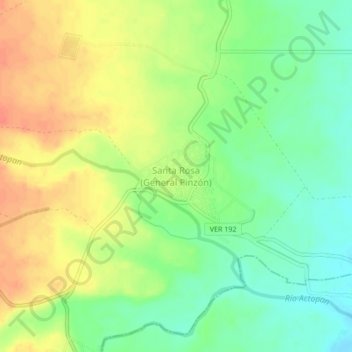 Carte topographique Santa Rosa (General Pinzón), altitude, relief