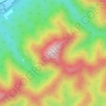 Carte topographique Adams Peak, altitude, relief
