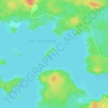 Carte topographique Lac Labyrinthe, altitude, relief