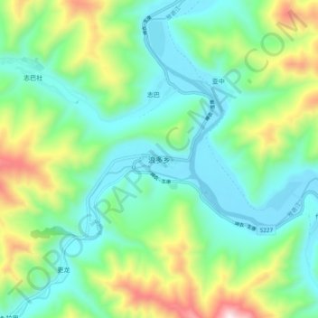 Carte topographique 浪多乡, altitude, relief