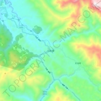 Carte topographique Batai, altitude, relief