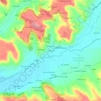 Carte topographique La Remise, altitude, relief